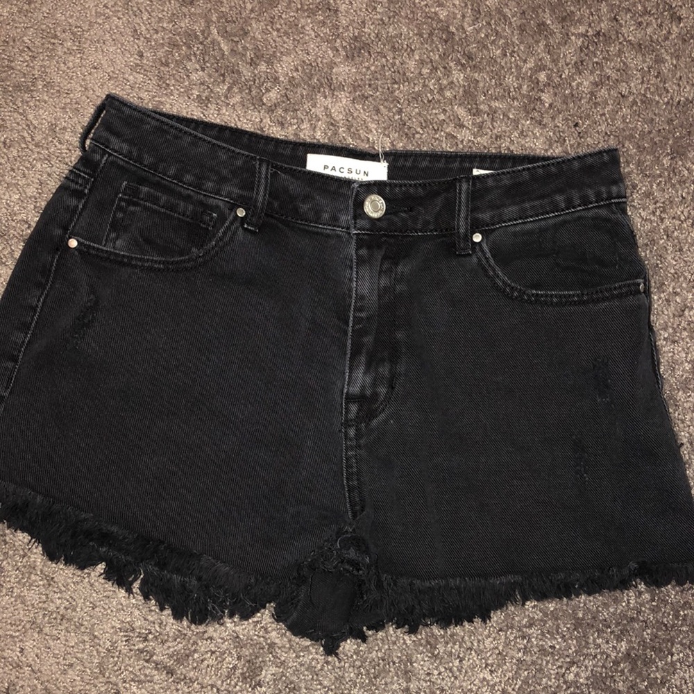 Black jean shorts